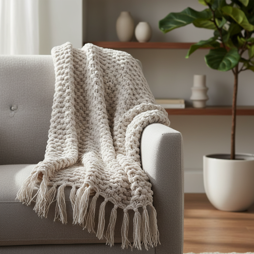 Whispering Willow Knit Throw Blanket